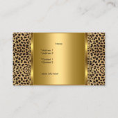 DEsigner Gold Black Leopard Animal Visitekaartje (Achterkant)