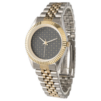 Designer Gold Diamond Pattern Horloge