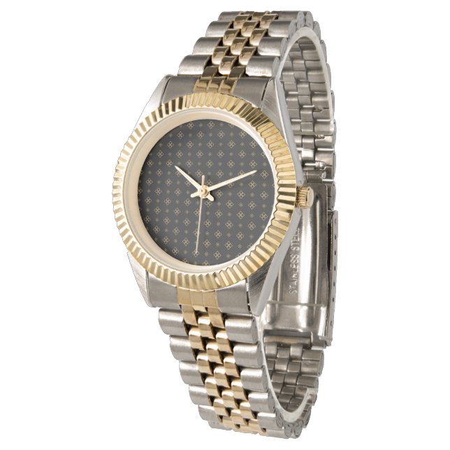  Designer Gold Diamond Pattern Horloge (Gekanteld)