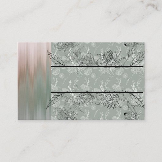Designer Green Floral Multi-Blend Visitekaartje (Voorkant)