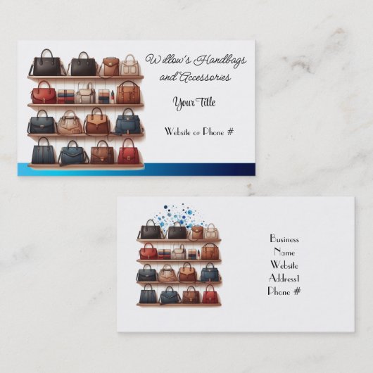 Designer handtassen en Accessoires Visitekaartje (Voorkant / Achterkant)