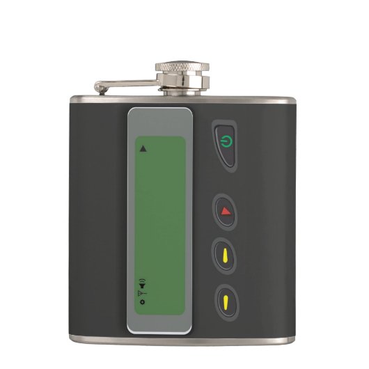 Designer Hip Flask 7 Oz Nutcase - Pager Heupfles (Voorkant)