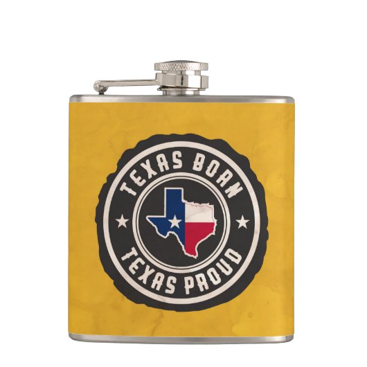 Designer Hip Flask - Texas Born Heupfles (Voorkant)