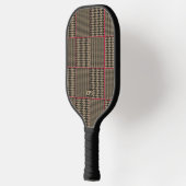 Designer Houndstooth Black Taupe Hot Pink Check Pickleball Paddle (Links)