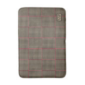 Designer Houndstooth Black Taupe Hot Pink Stripe Badmat (Voorkant Verticaal)