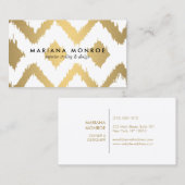 DESIGNER IKAT PATTERN in FAUX GOLD Visitekaartje (Voorkant / Achterkant)