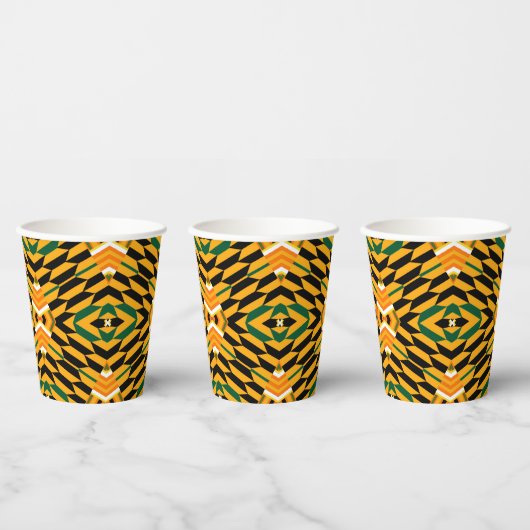 Designer Kente Print Paper Cups Papieren Bekers (Multi)