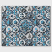 Designer Kerst Patroon Wrapping Papier (Vlak)