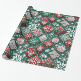 Designer Kerst Patroon Wrapping Papier