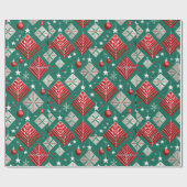 Designer Kerst Patroon Wrapping Papier (Vlak)