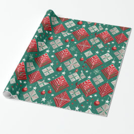 Designer Kerst Patroon Wrapping Papier