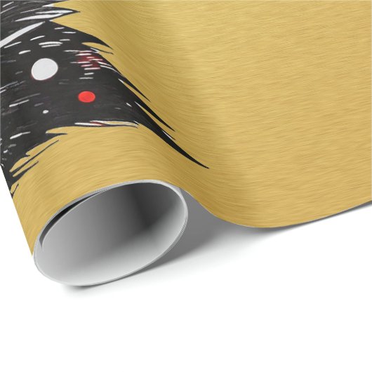Designer Kerst Patroon Wrapping Papier (Rol Hoek)