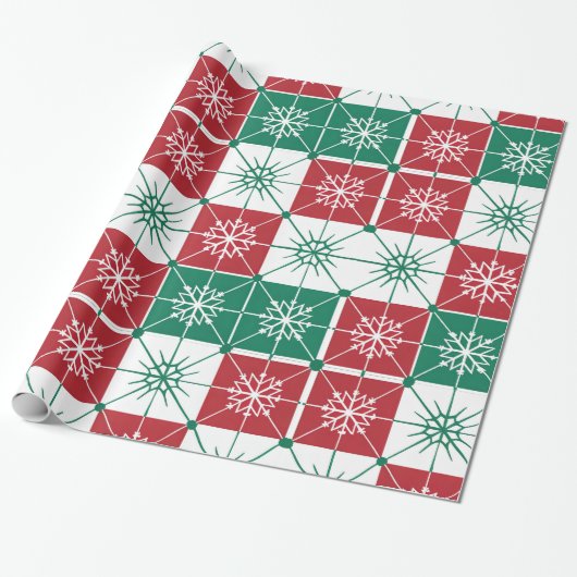 Designer Kerst Patroon Wrapping Papier (Uitgerold)