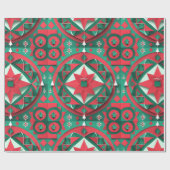 Designer Kerst Patroon Wrapping Papier (Vlak)