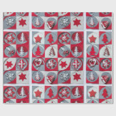 Designer Kerst Patroon Wrapping Papier (Vlak)