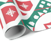 Designer Kerst Patroon Wrapping Papier (Rol Hoek)