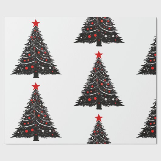 Designer Kerst Patroon Wrapping Papier (Vlak)