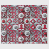 Designer Kerst Patroon Wrapping Papier (Vlak)