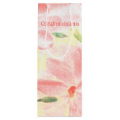  Designer Koraal Bloemig Wijn Cadeautas (Achterkant)