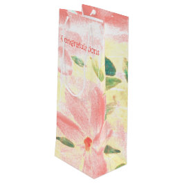  Designer Koraal Bloemig Wijn Cadeautas