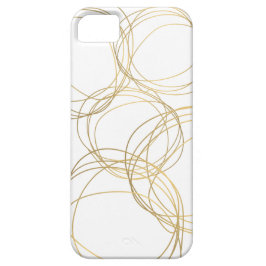 Designer krabbelpatroon in goud op wit iPhone 11 hoesje