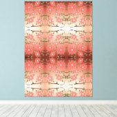 Designer kunst aan de muur met inktzwart en perzik canvas afdruk (Insitu (Houten vloer))