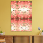 Designer kunst aan de muur met inktzwart en perzik canvas afdruk (Insitu (Woonkamer))