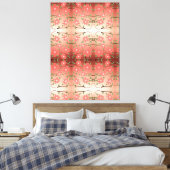 Designer kunst aan de muur met inktzwart en perzik canvas afdruk (Insitu (Slaapkamer))