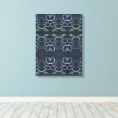 Designer kunst aan de muur met marineblauw canvas afdruk (Insitu (Houten vloer))