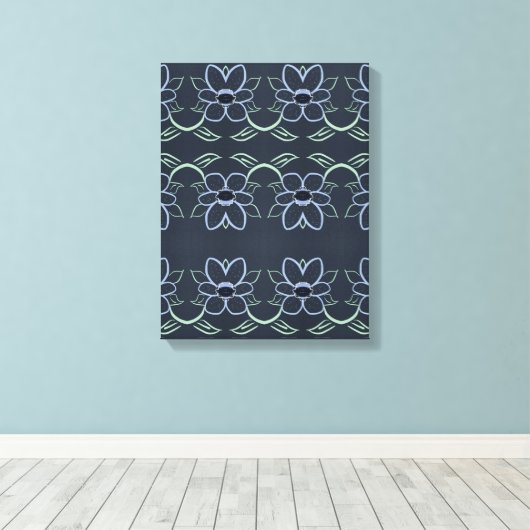 Designer kunst aan de muur met marineblauw canvas afdruk (Insitu (Houten vloer))