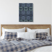 Designer kunst aan de muur met marineblauw canvas afdruk (Insitu (Slaapkamer))