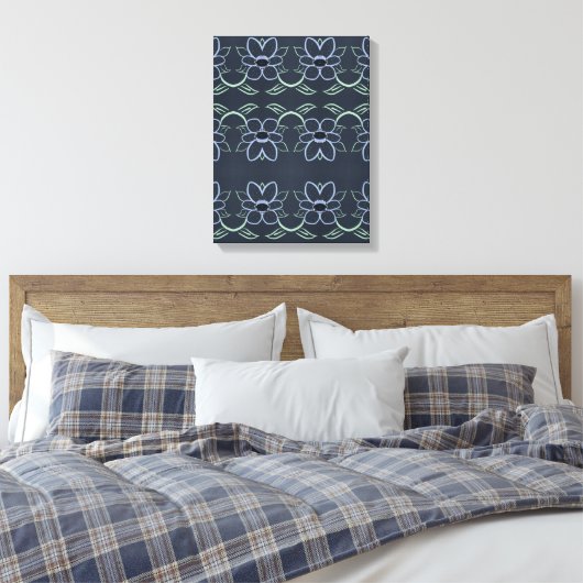 Designer kunst aan de muur met marineblauw canvas afdruk (Insitu (Slaapkamer))