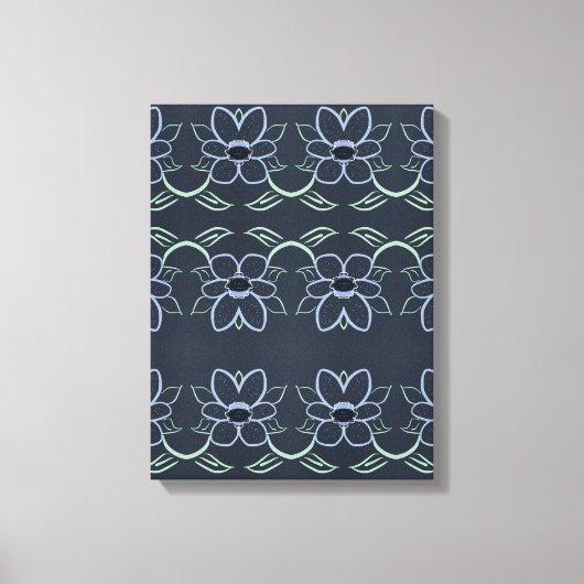 Designer kunst aan de muur met marineblauw canvas afdruk (Voorkant)