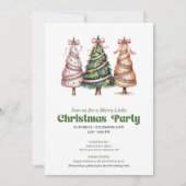 Designer leopard print Christmas tree invitation Kaart (Voorkant)
