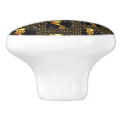 Designer Liquid Gold Black Monochrome Luxury Achem Keramische Knop (Zijkant)