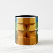 Designer Mug - Customizable Geometry Fusion Tweekleurige Koffiemok (Center)