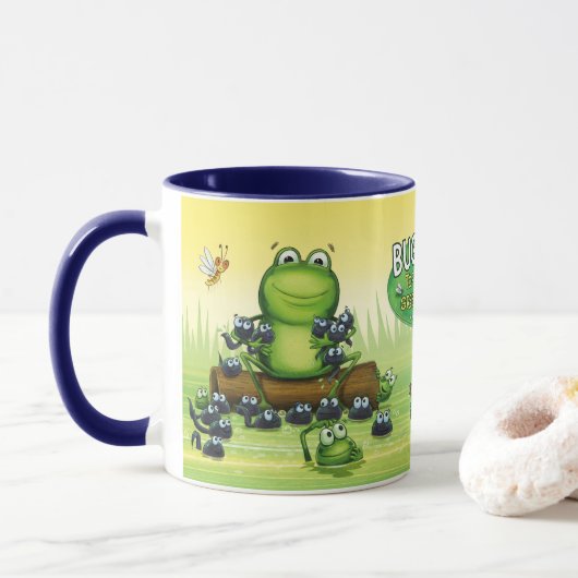 Designer Mug with frog characters design Mok (Met donut)