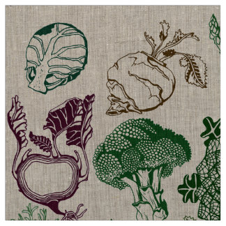 Designer Natural Linen met de Vegan Food Print Stof