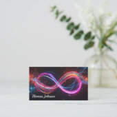 Designer Neon Infinity Symbool Visitekaartje (Staand voorkant)