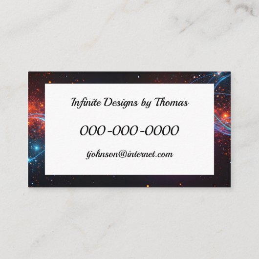 Designer Neon Infinity Symbool Visitekaartje (Achterkant)