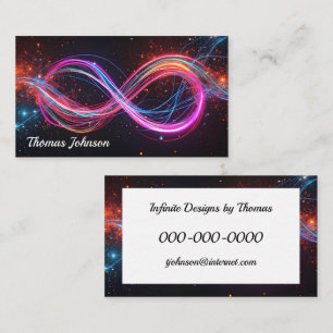 Designer Neon Infinity Symbool Visitekaartje