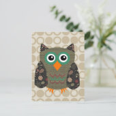 Designer Owl Dusty Briefkaart (Staand voorkant)