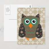 Designer Owl Dusty Briefkaart (Voorkant / Achterkant)