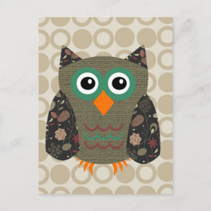 Designer Owl Dusty Briefkaart
