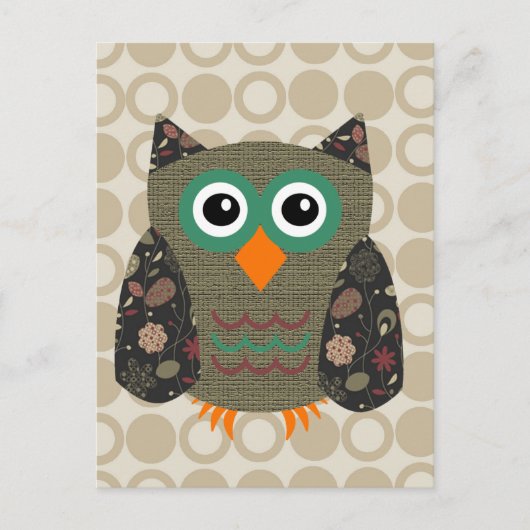 Designer Owl Dusty Briefkaart (Voorkant)