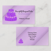 Designer Paarse bruiloft Cake Visitekaartje (Voorkant / Achterkant)
