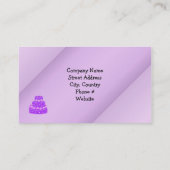 Designer Paarse bruiloft Cake Visitekaartje (Achterkant)
