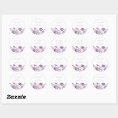 Designer Paarse Lavendel Bloemen bruiloft Ronde Sticker (Vel)
