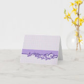 Designer Paarse Note Cards Kaart (Gele Bloem)