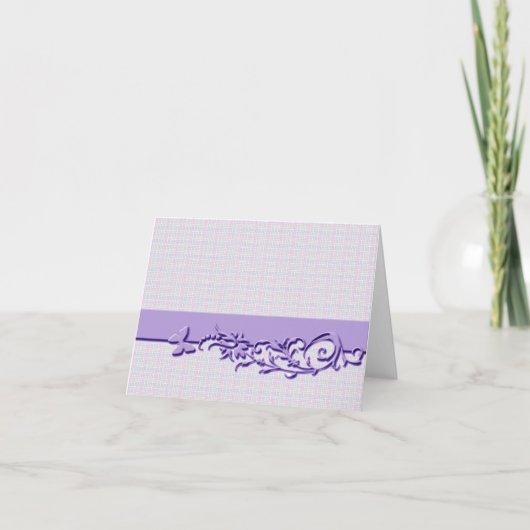 Designer Paarse Note Cards Kaart (Voorkant)